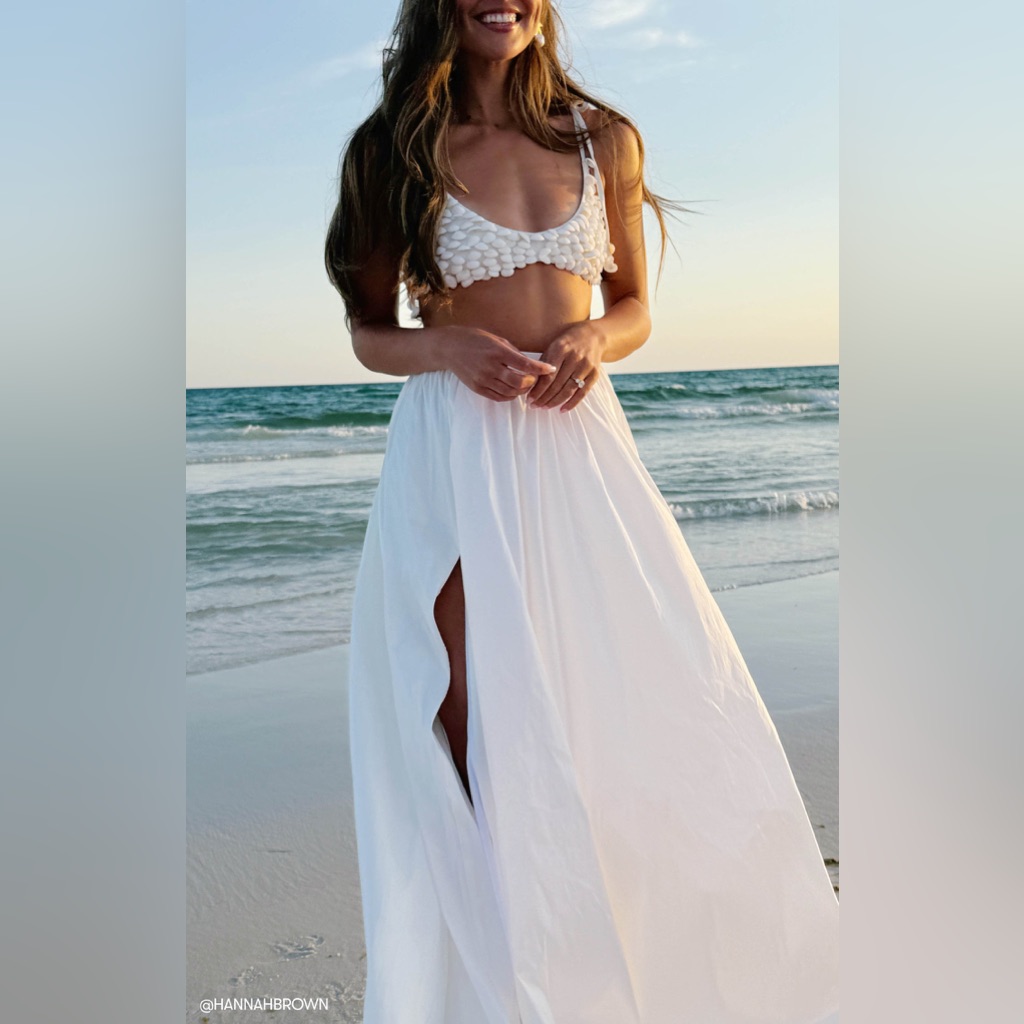 Show Me Your Mumu White High-Slit Maxi Skirt